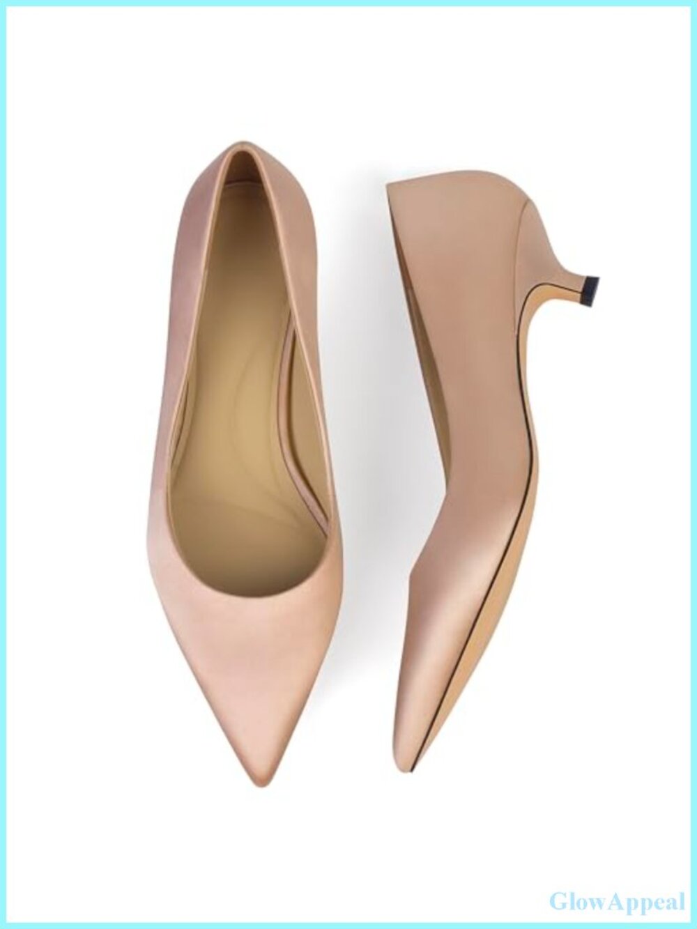 Satin Kitten Heel Pumps Pointed Toe Wedding Shoes